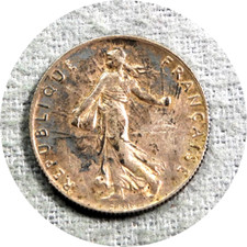 elf France 50 Centimes 1919 The Sower Silver