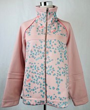 $850 Mcm Women's Powder Pink Floral Leopard Zip Up Jacket S Mfjasse01qi