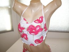 New Stripper Exotic Dancer White/Red Drape Top Skirt Set S/M Stripperwear