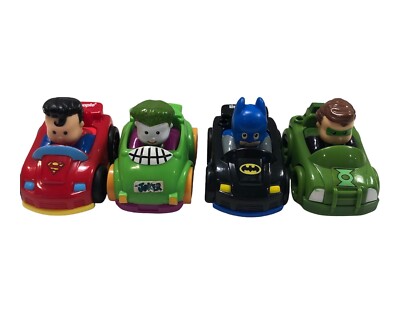 Fisher price Little People Wheelies DC Super Friends Heroes Vehicle Lot Of 4