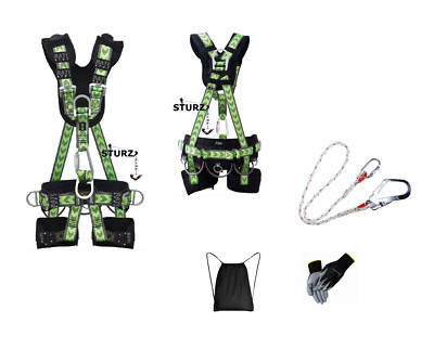 Fallschutz SET Auffanggurt Haltegurt EN361 inkl. Falldämpfer EN355  Seile EN354