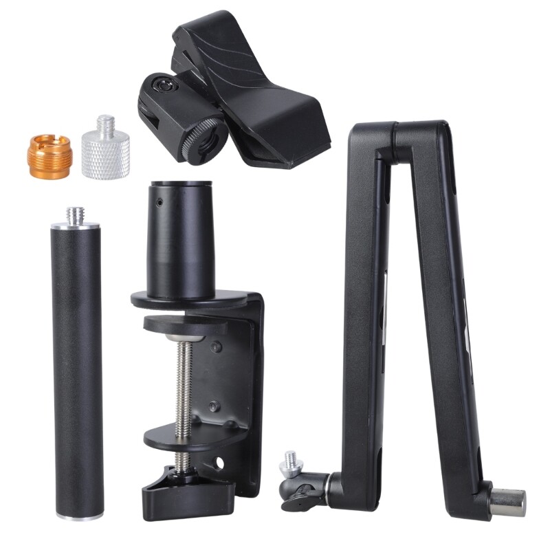Adjustable Boom Mic Arm Stand for Gaming & Recording with Scissor Mount-image