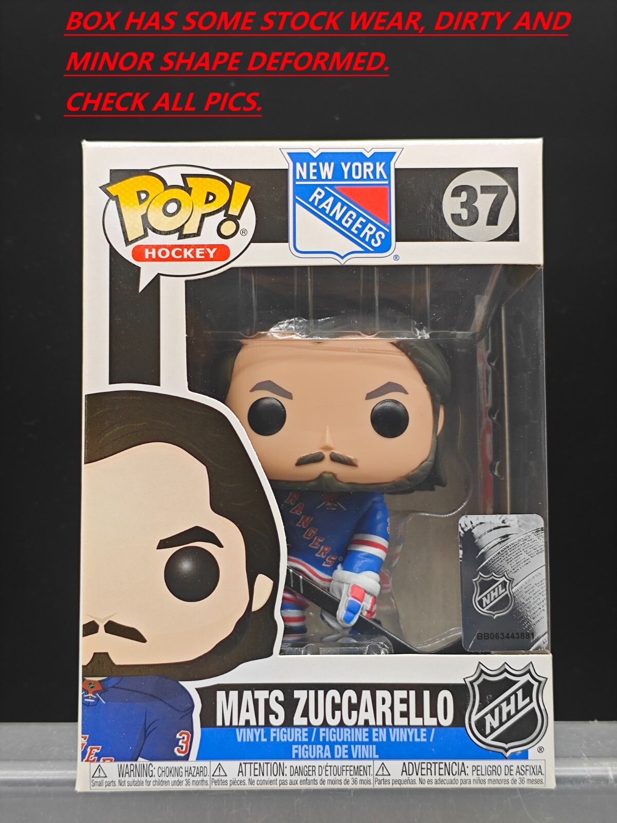 Genuine Funko Pop Mats Zuccarello New York Rangers #37 Vinyl Figure