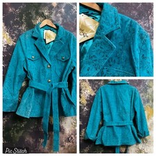 Womens Jacket Real Suede Designer Turquoise Unique Worn On Film Inc Uk Pp