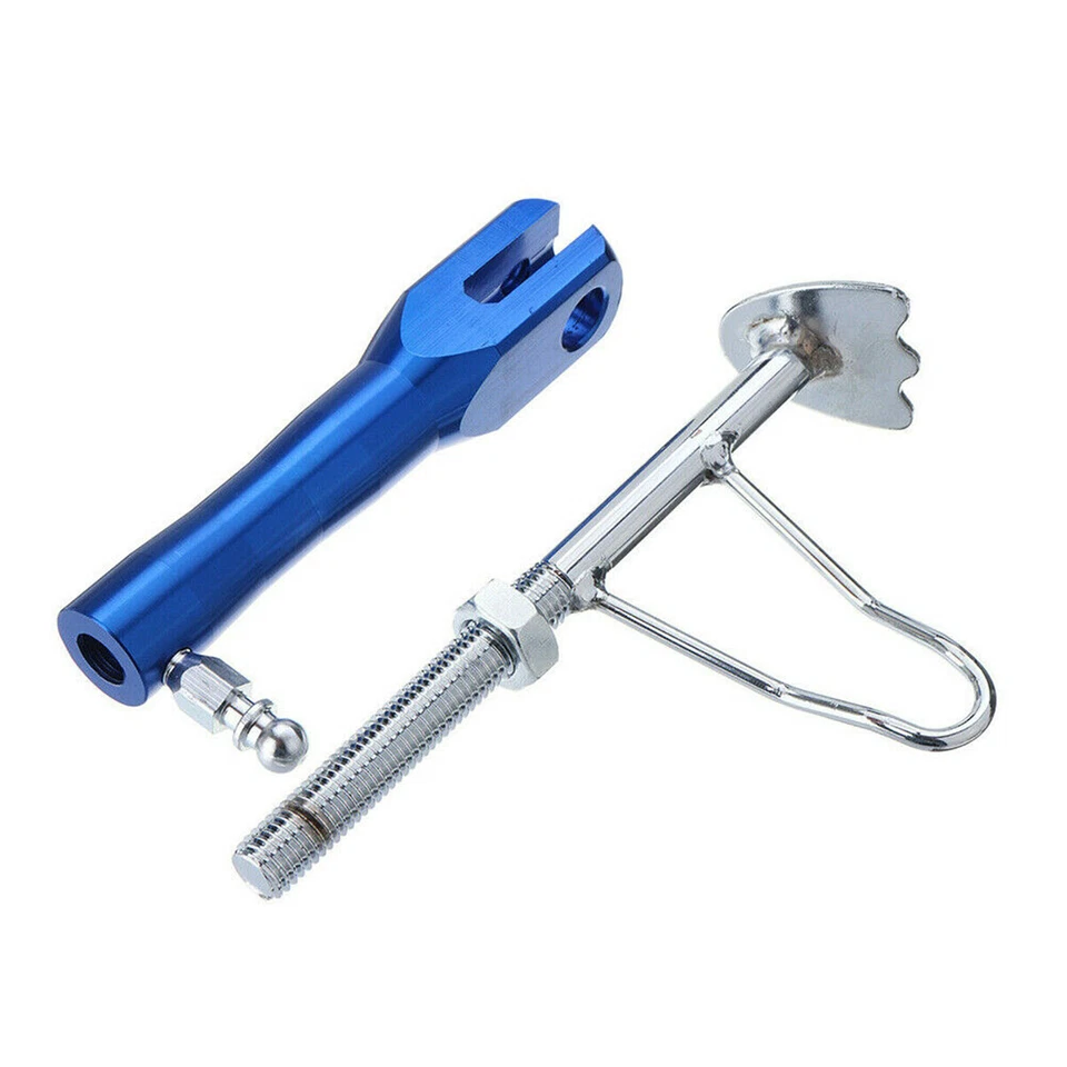 Blue Motorcycle Aluminum Alloy Adjustable Retractable Kickstand Foot Side Stand - Image 3 of 4