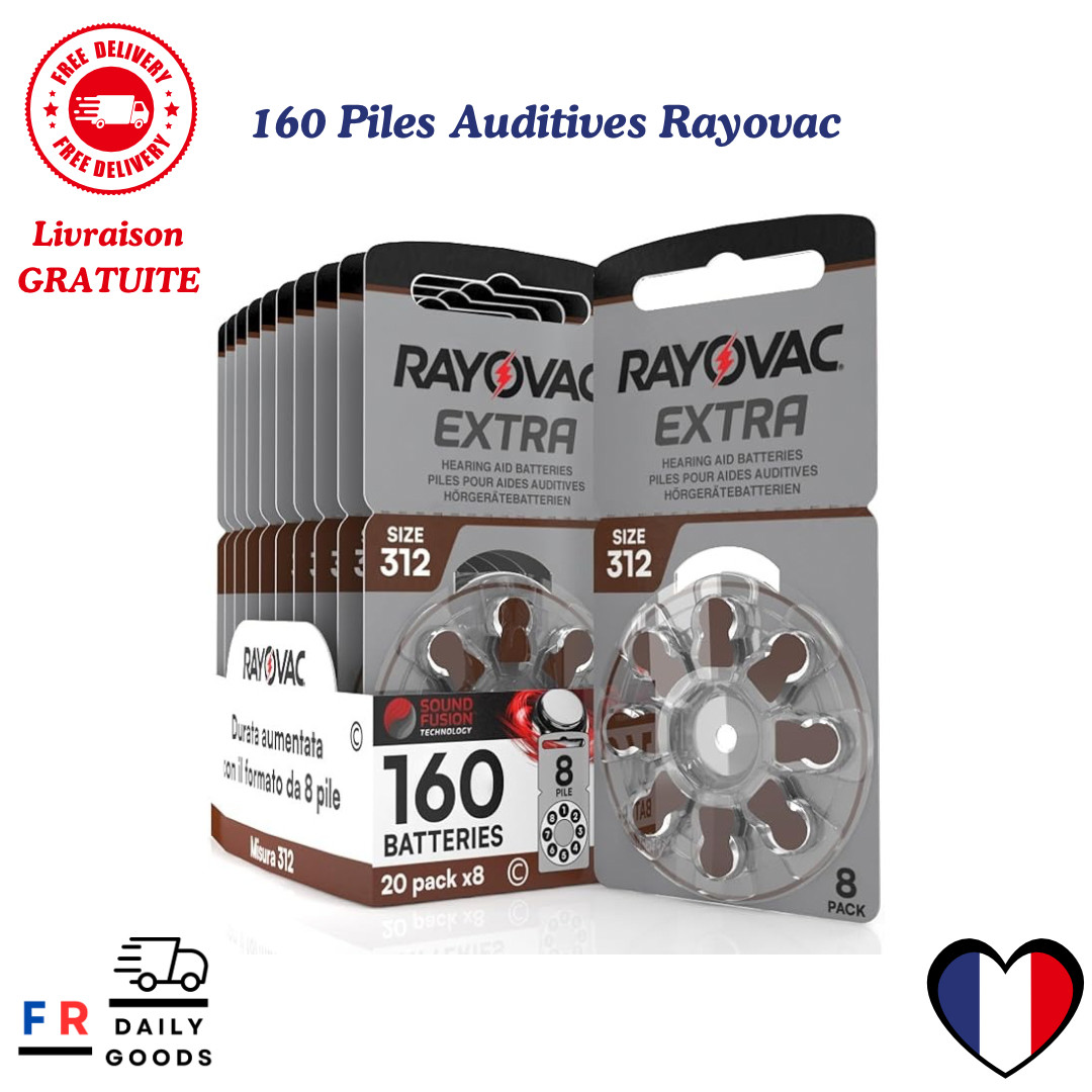Piles pour appareil auditif Rayovac Extra 312 de 180 mAh
