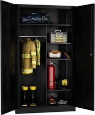 Metal Clothing Storage Locker,Steel Wardrobe Cabinets with Shelves and Closet 72