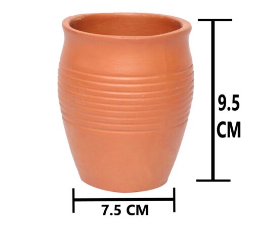Traditional Handmade Tea Cup Terracotta Clay Kullad Set of 6 (220 ml each) - Picture 5 of 8