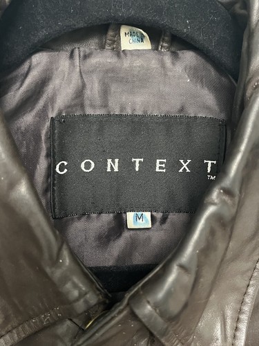 Vintage Context Leather Bomber Jacket. Size Medium. - Picture 3 of 9