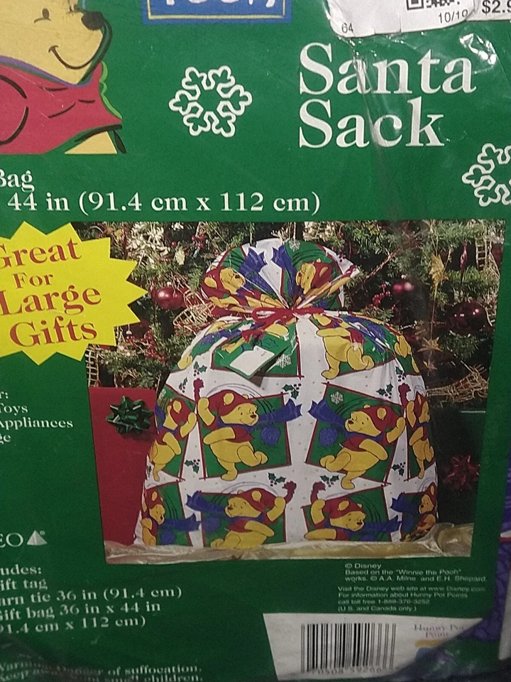 CLEO Disney Winnie The Pooh Vtg CHRISTMAS Gift BAG Tag YARN Tigger Piglet NEW - Image 2 of 4