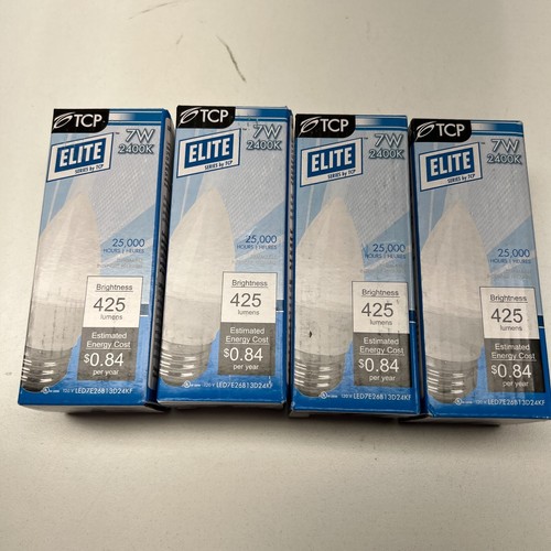 4pk TCP Elite 60W 2400K 25,000 Hours 1,600 Lumens Dimmable Light Bulbs E26 BASE - 第 1/7 張圖片