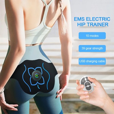 Electric EMS Hip Trainer 39-Strength Buttock Toner, Remote Control, 10 Modes