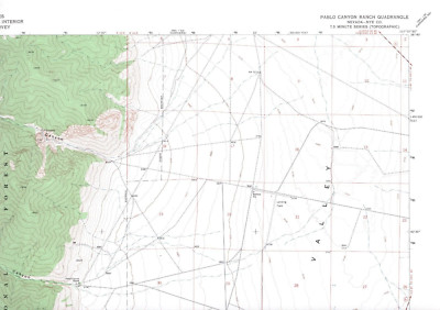 Pablo Canyon Ranch, Nevada 1971 Vintage USGS Topo Map 7.5 Quadrangle Topographic