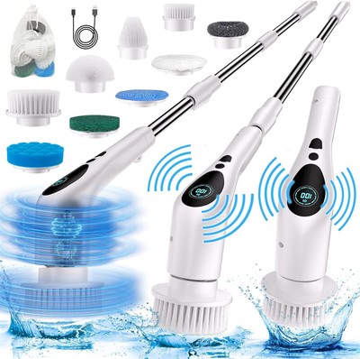 Voice Cordless Electric Spin Scrubber for Shower Cleaning Power White9in1 
