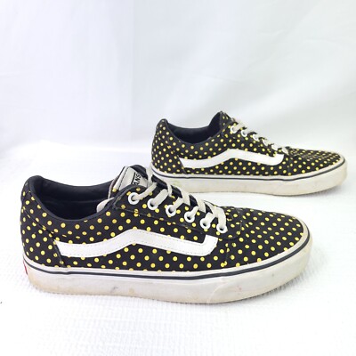 Vans Ward Polka Dot Shoes Gold Black Old Skool Lace Up Flats