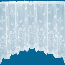 Country Garden Butterfly Jardiniere Net Curtain - Slot Top - Sold In Set Sizes