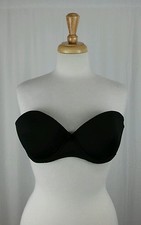 BASIC UNIVERSAL Black Strapless Push Up Bra Sz 36D