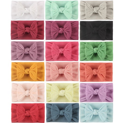 Baby Headband Nylon Bow-knot Hairband Soft Headwear Head Wraps Boys Girls Photo - Picture 2 of 30