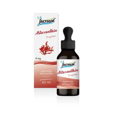 Increase Astaxanthin Tropfen - 60ml - 8mg Astaxanthin pro Tagesdosis -Vegan