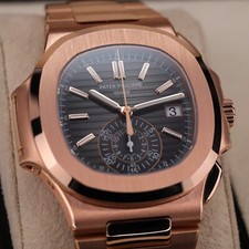 Patek Philippe Nautilus 5980-1R DISCONTINUED 40mm Rose Gold Black Dial Full Set 21