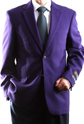 MENS SUPERIOR 100 MICRO POLY 2 BTN EGGPLANT BLAZER-METAL BTN MENS SUPERIOR 100 MICRO POLY 2 BTN EGGPLANT BLAZER-METAL BTN