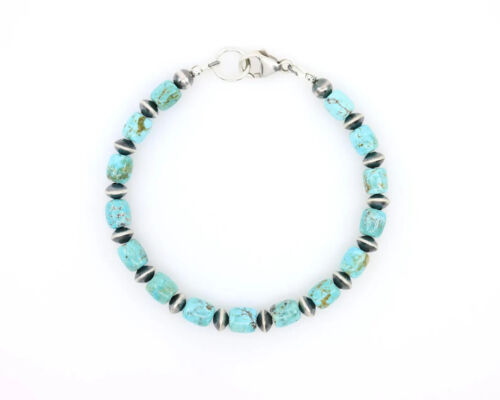 Pulsera Kingman turquesa y plata de ley, joyería de piedras preciosas azules del suroeste - Imagen 3 de 4
