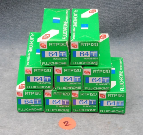 9 ROLLS FUJIFILM FUJICHROME PROFESSIONAL 64T 120 COLOR REVERSAL FILM - 1997