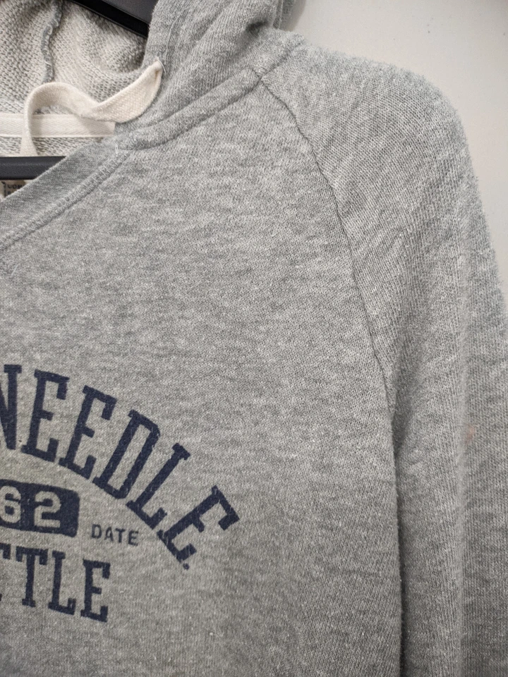 Champion Sudadera Mujer L Gris Sudadera con Capucha Seattle Espacio Aguja Corte Alto Bajo Foto 4 de 4