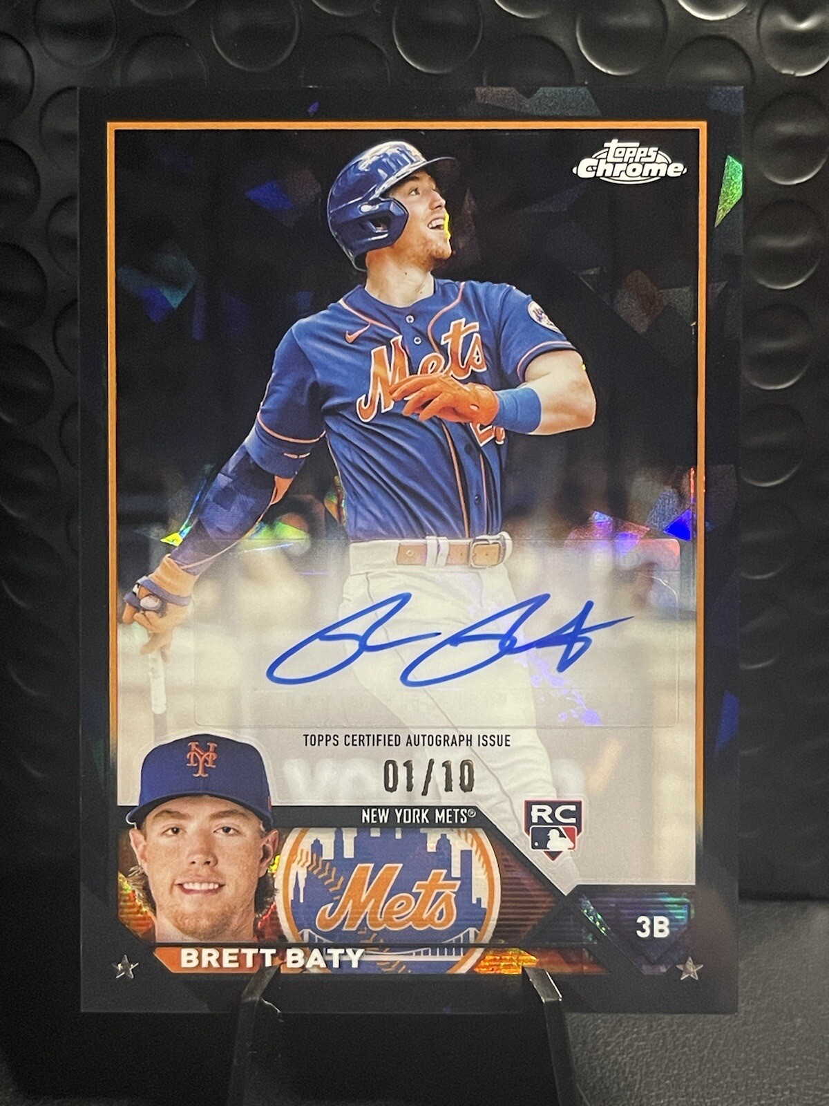 2023 Topps Chrome Update Sapphire Brett Baty Black Refractor Auto /10 RC USA-BB