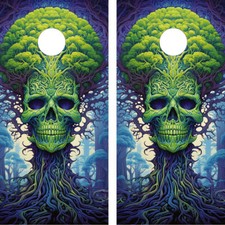 WATERPROOF FADEPROOF Cornhole Board Wraps / Tree Skull