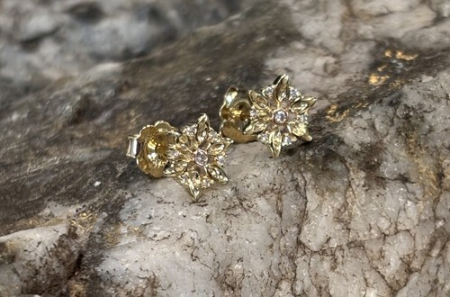 Aretes Clogau de oro amarillo y rosa de 9 quilates con diamantes Snowdon para dama 400 £ de descuento raros - Imagen 3 de 8