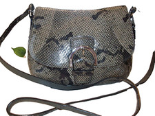 Coach 45648 Soho Snake Python Reptile Pattern Leather Crossbody Flap Bag