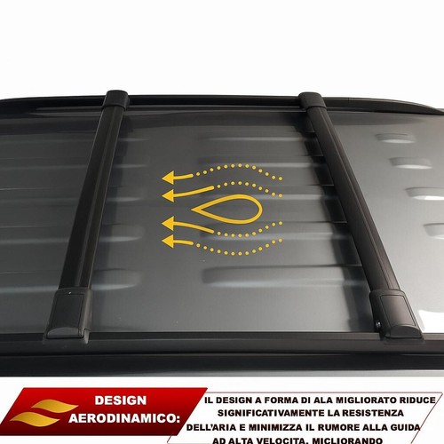 per Toyota Highlander MK2 XU4 Cross Barre da Tetto Portatutto Portapacchi NERO - Imagen 6 de 14