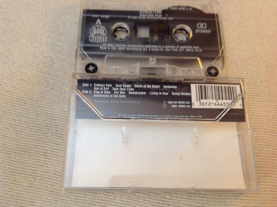 KREATOR ENDLESS PAIN HEAVY METAL CASSETTE '89 NOISE DARK ANGEL PESTILENCE OOP EX - Image 3 of 4