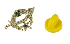 6030789 Shriner Lapel Pin Bling Rhinestones Scimitar Moon & Star Shrine Hospital
