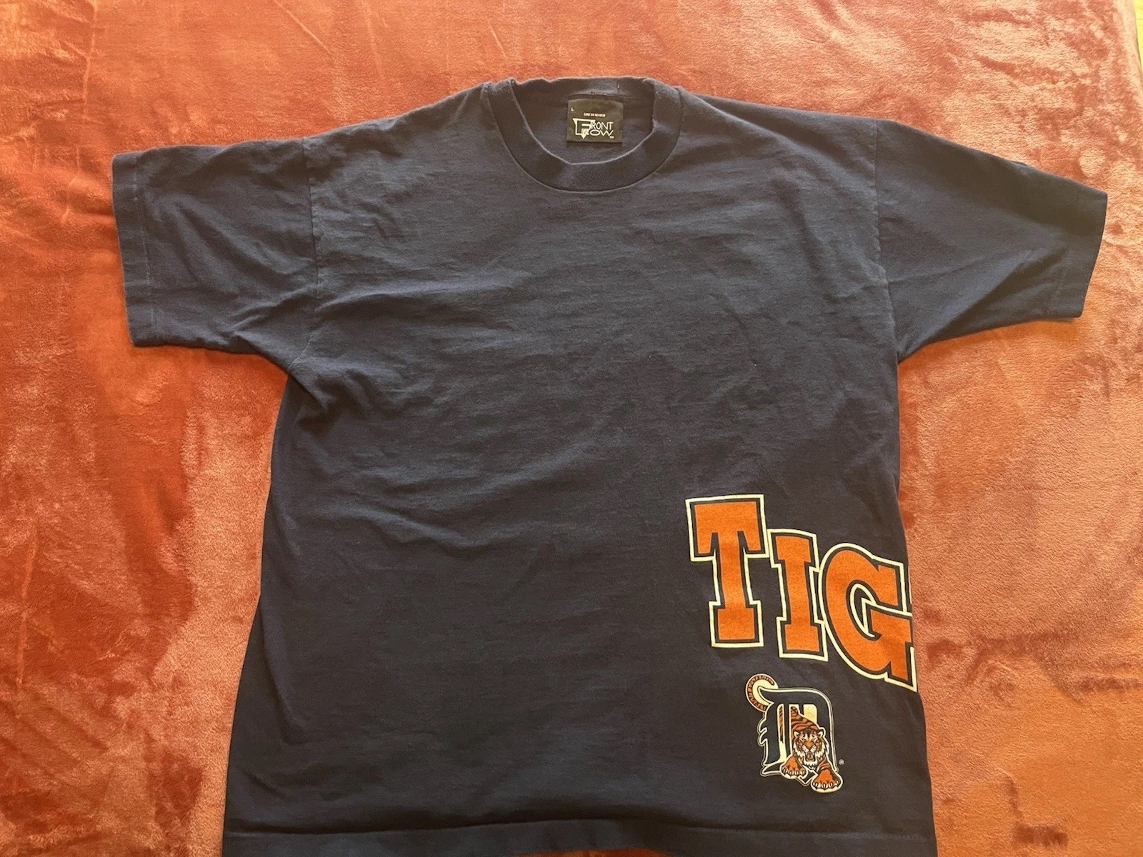 T shirt vintage Detroit Tigers 1996 prima fila stampa laterale grande
