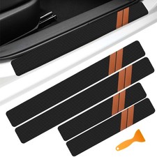 vvag 4 PCS Door Sill Protector,15.7" x 2.7"  23.6" x 2.7" Carbon Fiber Autom...