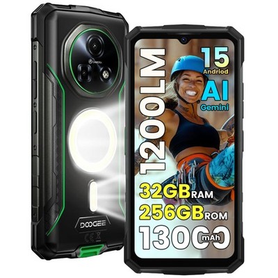 DOOGEE Fire7 Pro AI 5G Outdoor Handy 1200LM Dual 13000mAh Android 15 Smartphone