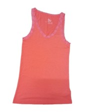 Love To Lounge Lace Trim Cami Vest Top Coral Pink Ladies Size 10-12 M