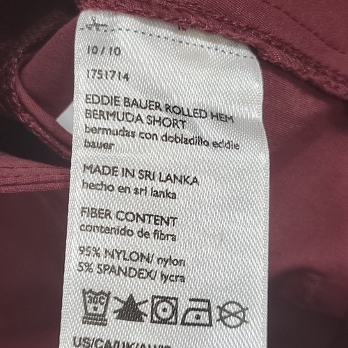 Eddie Bauer Womens Trendy Rolled Hem Bermuda Shorts with Pockets Size 10 Red - Picture 9 of 10