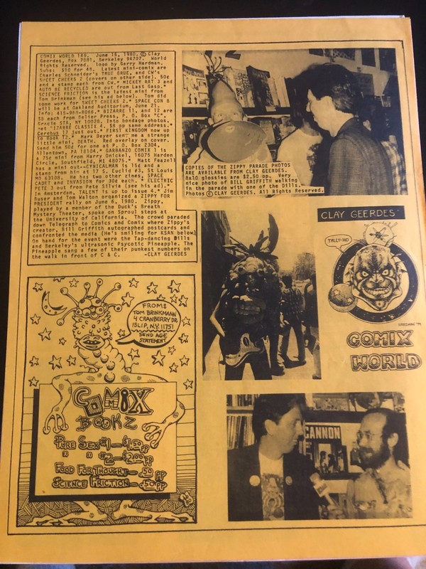 Clay Geerdes COMIX WORLD #149 (1980) - 2-page underground newsletter
