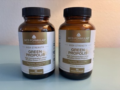 Brazilian Green Propolis MCS Formulas High Strength Capsules 60 Count 2 Pack