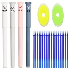 Gelstift Set mit Radierer 4 Stück, 0,35 mm, blau, für Kinder und Schule