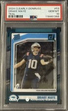 2024 Clearly Donruss #53 Drake Maye Rated Rookie TEAL RC ROOKIE PSA 10 SSP 🔥