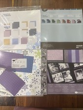 Creative Memories 12x12 Paper Lot Starlight Winter Reflections Purple Scrapbook