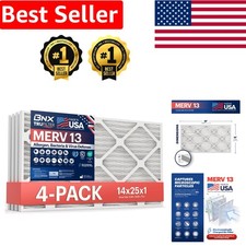 TruFilter 4-Pack 14x25x1 MERV 13 – Electrostatic Filters for Cleaner Indoor Air