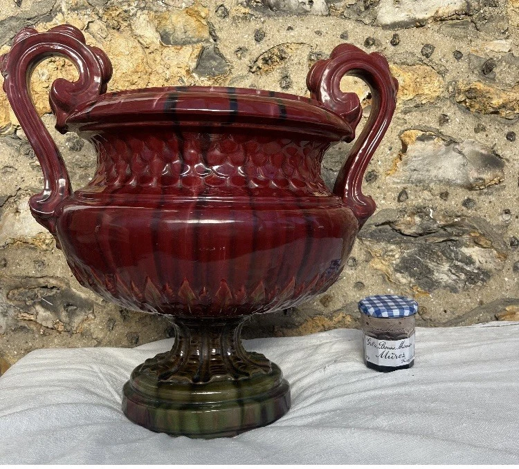 Grande jardinière Médicis en faïence vernissée - 53 cm - Photo 2/4