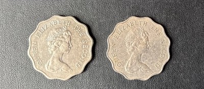 Two Dollar Hong Kong 1975 & 1978 Coin Queen Elizabeth X 2 Coins