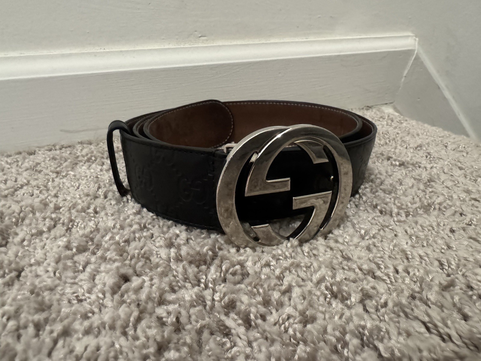 Gucci Black Leather Belt Size 95 • 38 Style 411924