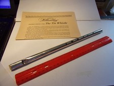 The Tin Whistle Silver Penny Whistle - 6 Hole - Instructions -Excellent -$10 s/h